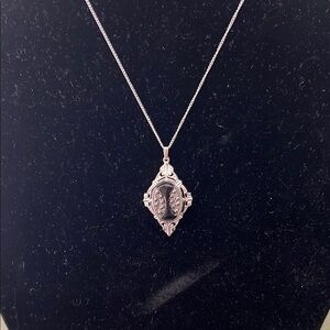 Ornate Silver Filigree Pendant Necklace